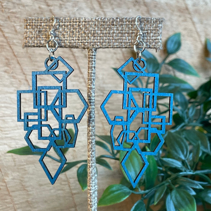 Geo Design - Laser Cut Wooden Earring
