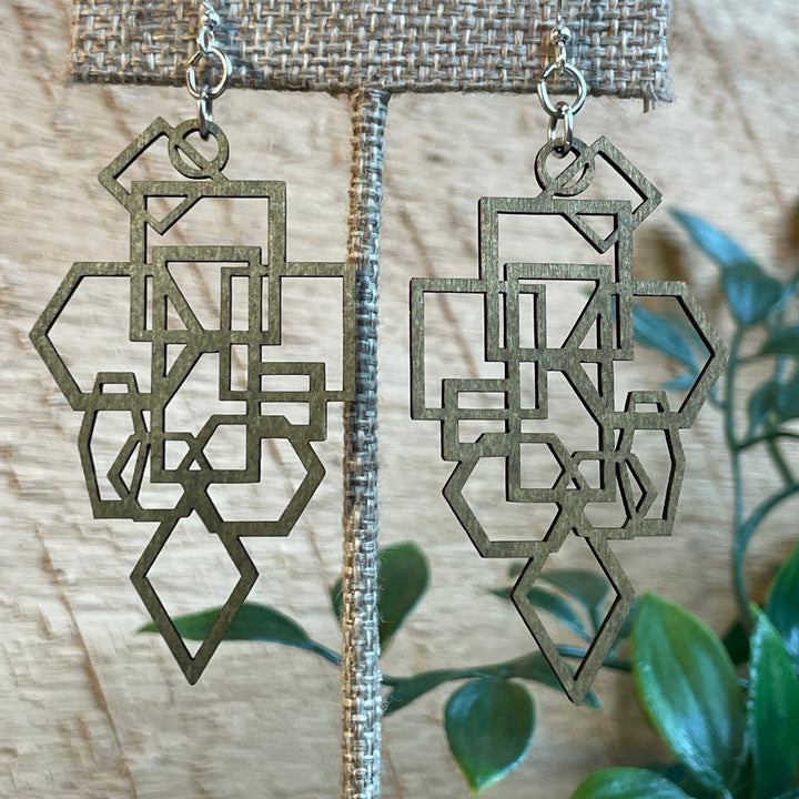 Geo Design - Laser Cut Wooden Earring