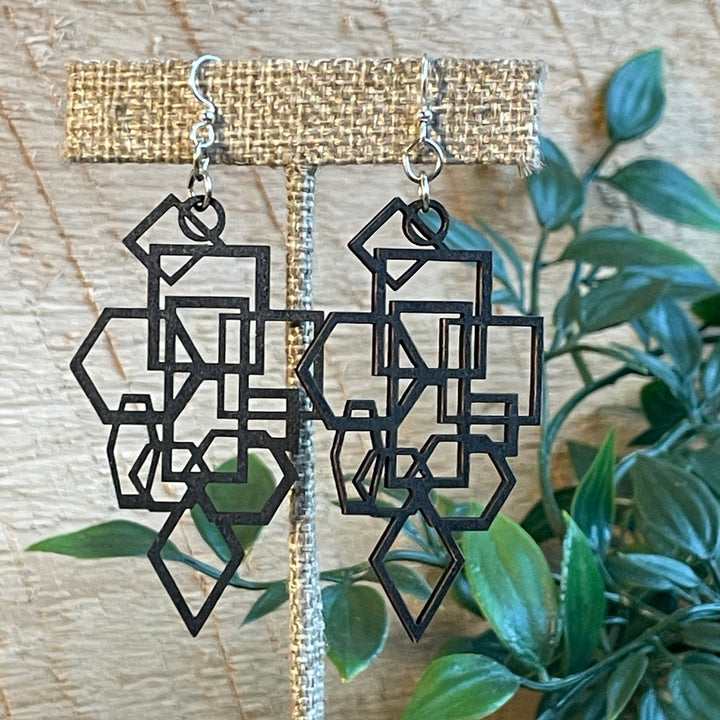 Geo Design - Laser Cut Wooden Earring