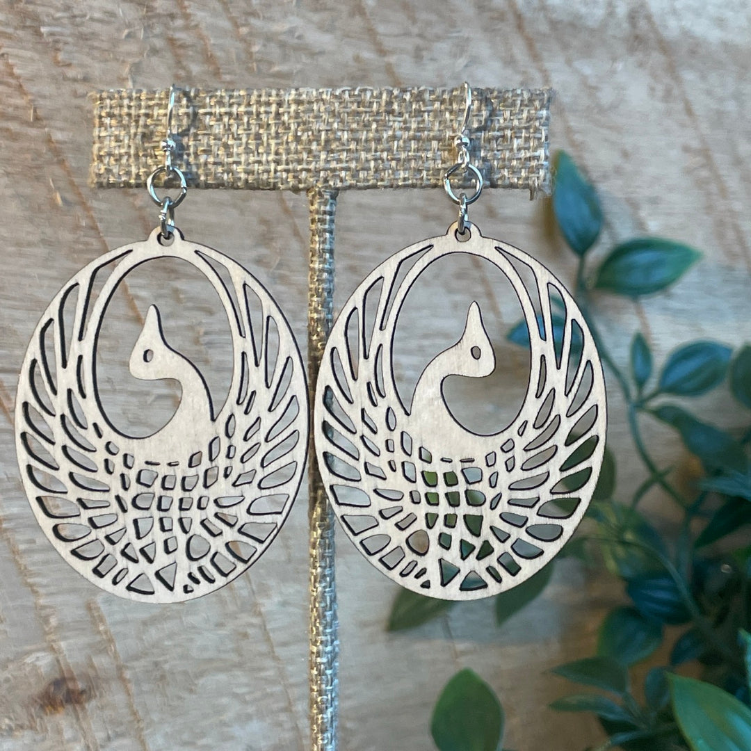 Phoenix - Laser Cut Wooden Earring