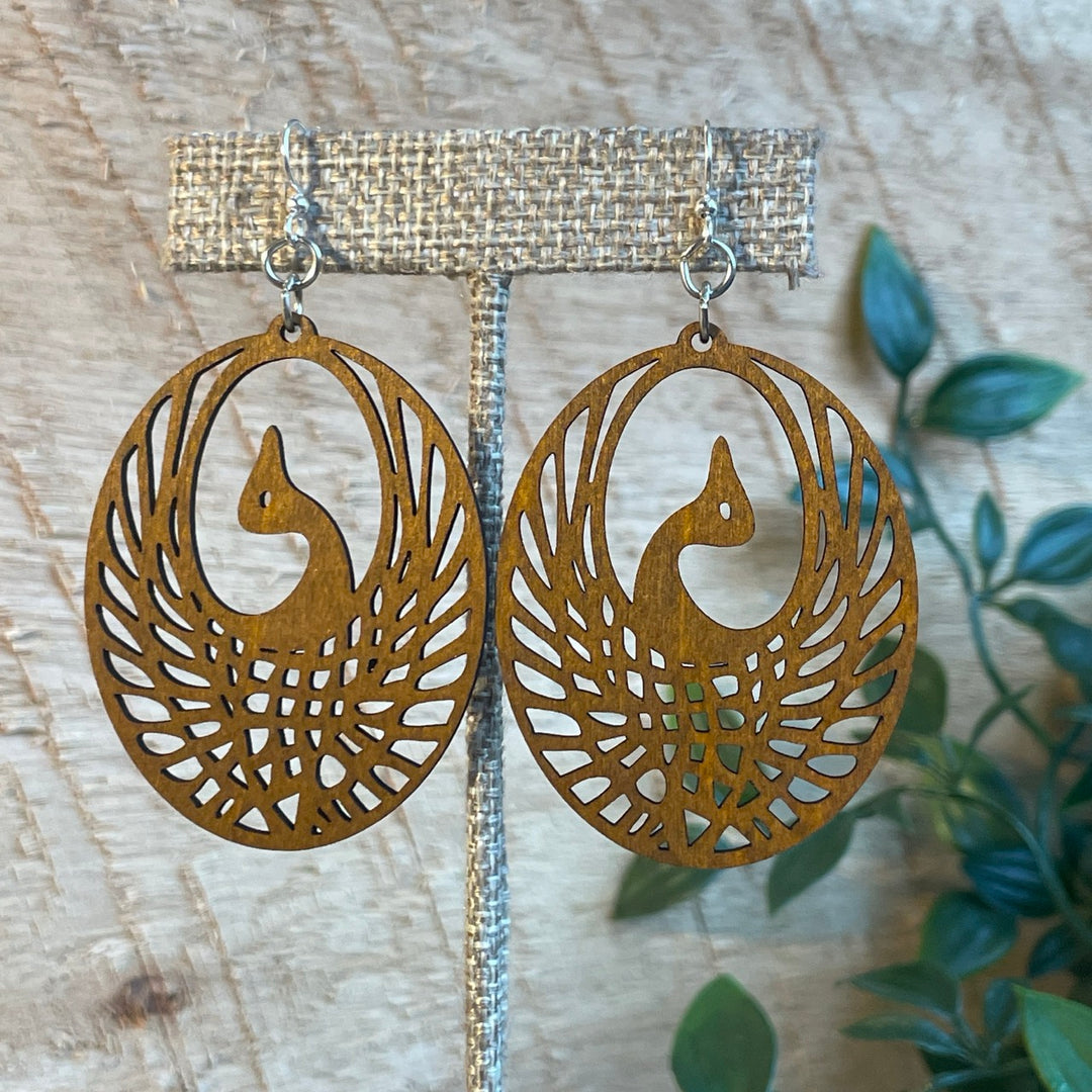 Phoenix - Laser Cut Wooden Earring
