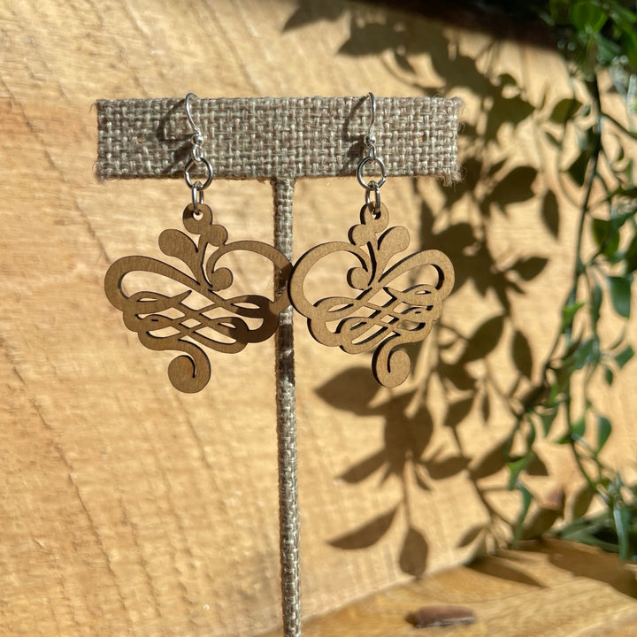Small Calligraphy - Laser Cut Wooden Earring