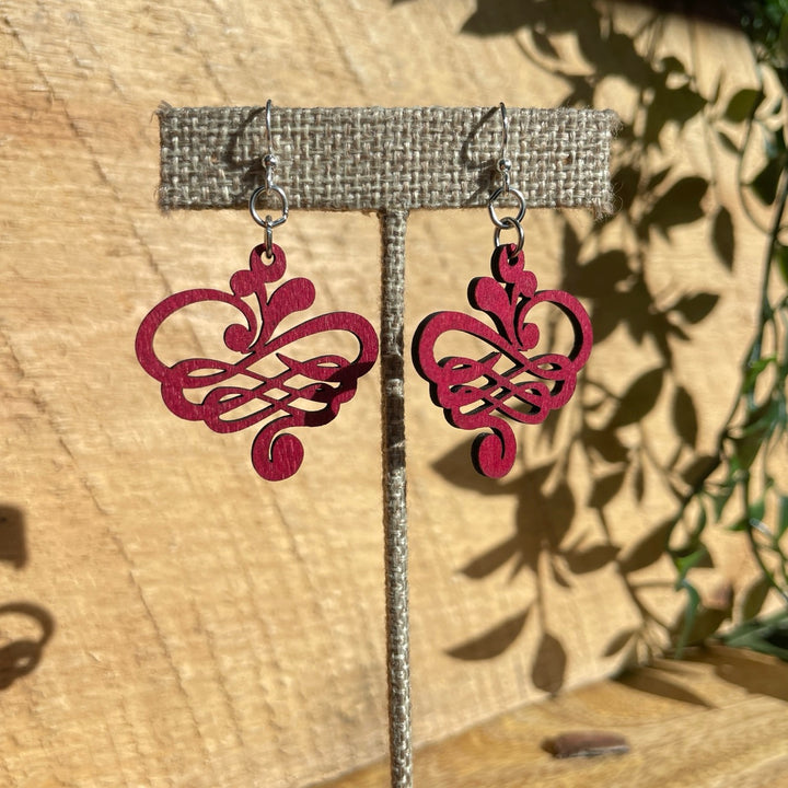 Small Calligraphy - Laser Cut Wooden Earring