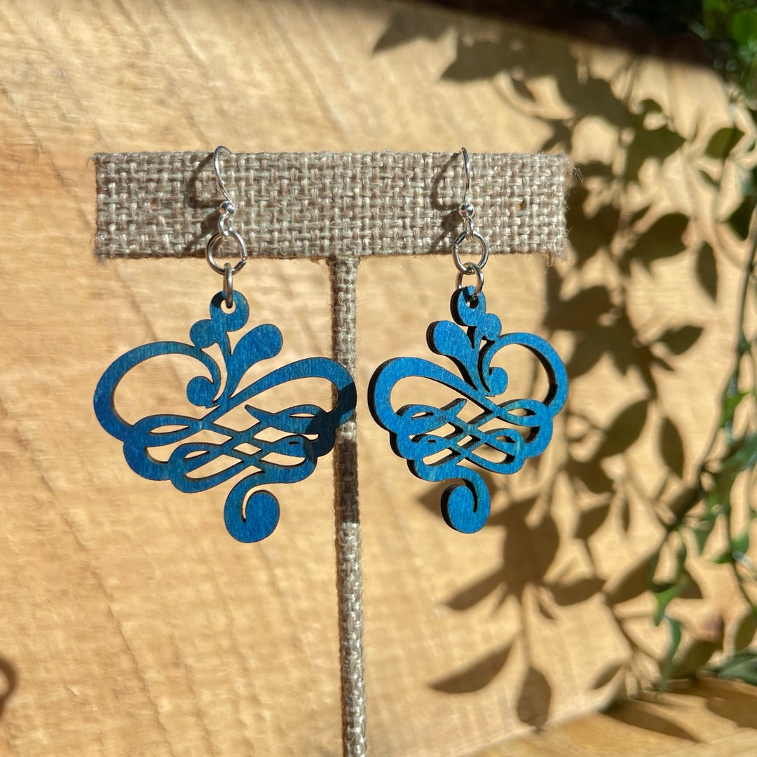 Small Calligraphy - Laser Cut Wooden Earring