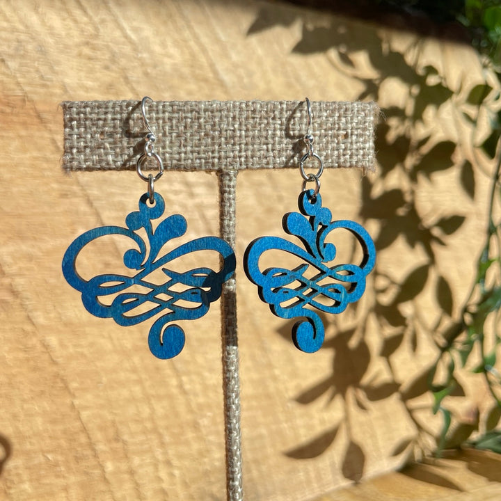 Small Calligraphy - Laser Cut Wooden Earring