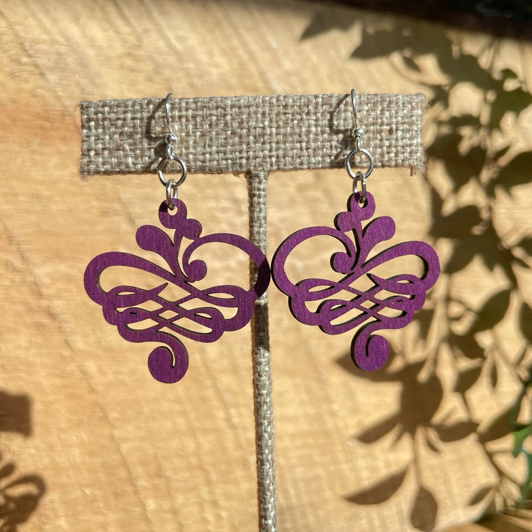 Small Calligraphy - Laser Cut Wooden Earring