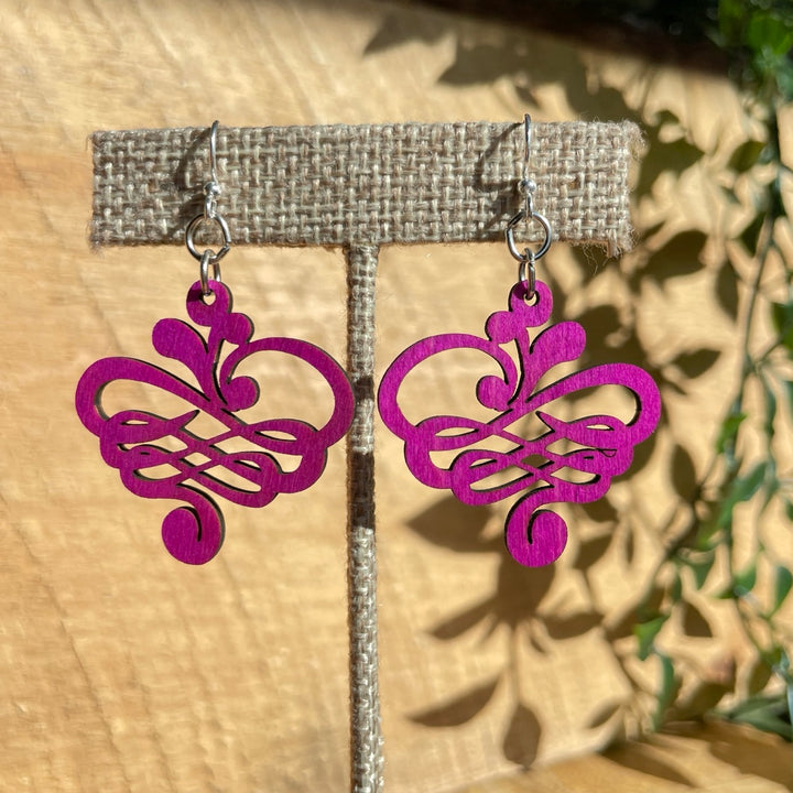 Small Calligraphy - Laser Cut Wooden Earring