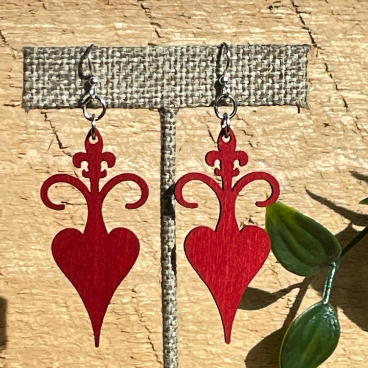 Rooted Fleur De Lis - Laser Cut Wooden Earring