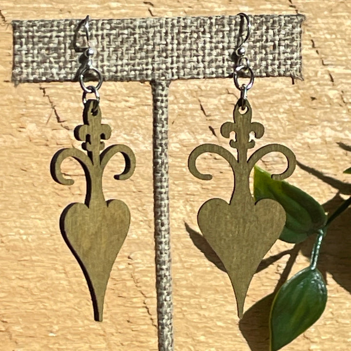 Rooted Fleur De Lis - Laser Cut Wooden Earring