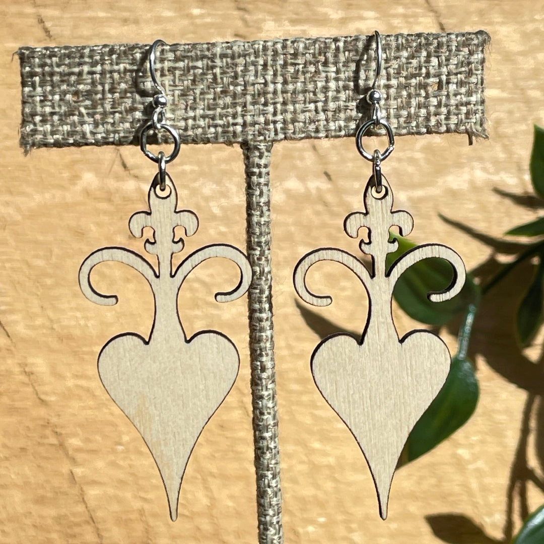 Rooted Fleur De Lis - Laser Cut Wooden Earring