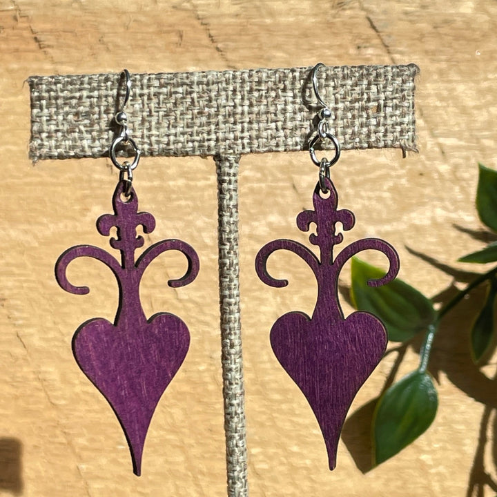 Rooted Fleur De Lis - Laser Cut Wooden Earring
