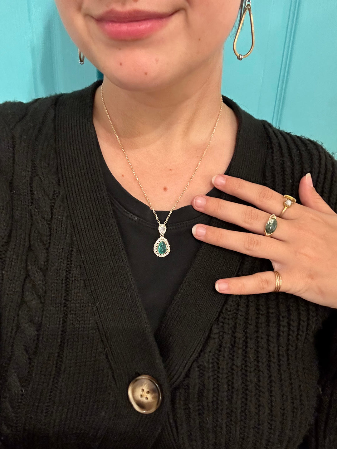 Bedazzled Teardrop Pendant