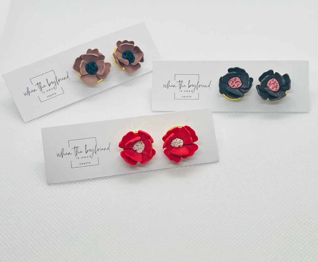 Clay Flower Studs