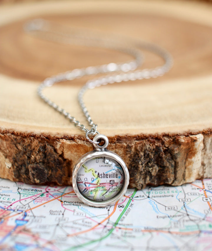 Asheville Map Pendant By Livin' Freely