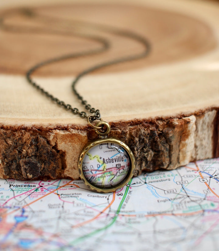 Asheville Map Pendant By Livin' Freely