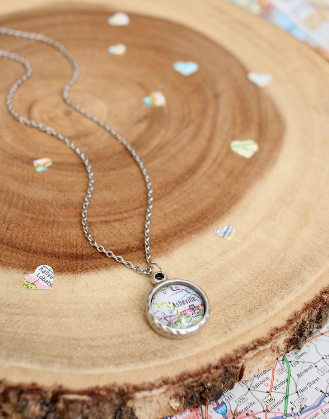Asheville Map Pendant By Livin' Freely