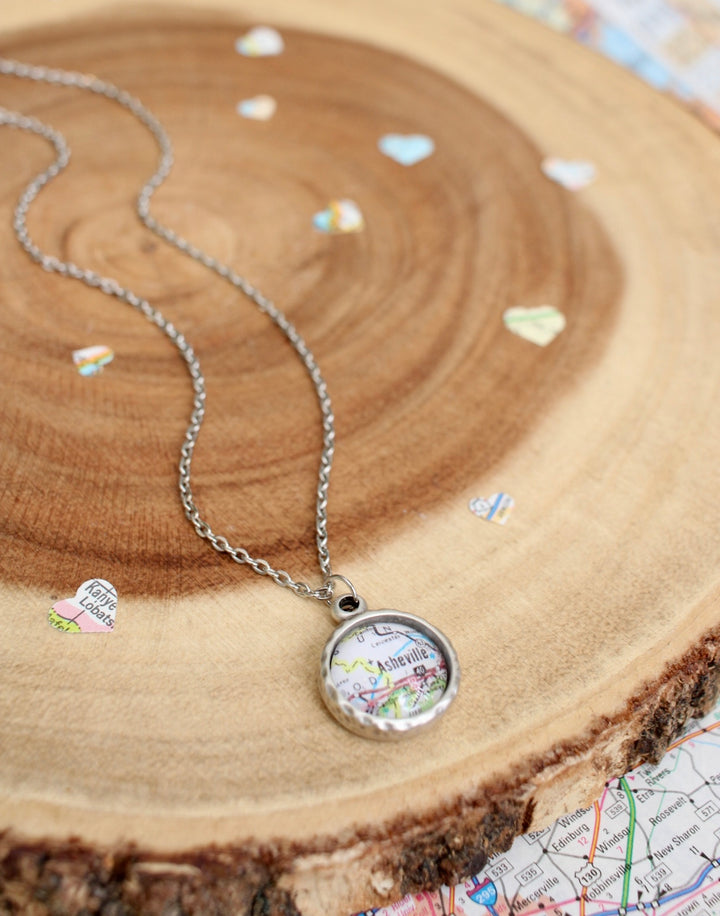 Asheville Map Pendant By Livin' Freely