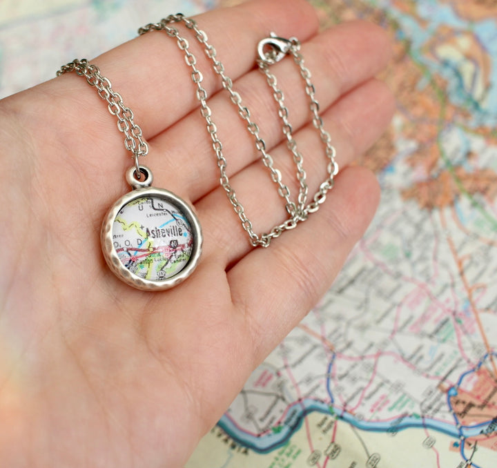 Asheville Map Pendant By Livin' Freely