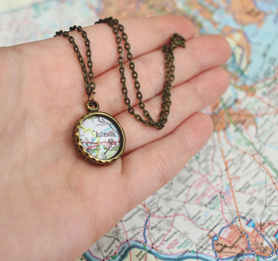Asheville Map Pendant By Livin' Freely