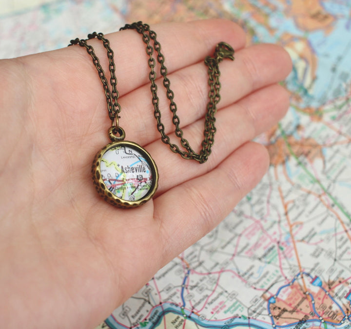 Asheville Map Pendant By Livin' Freely