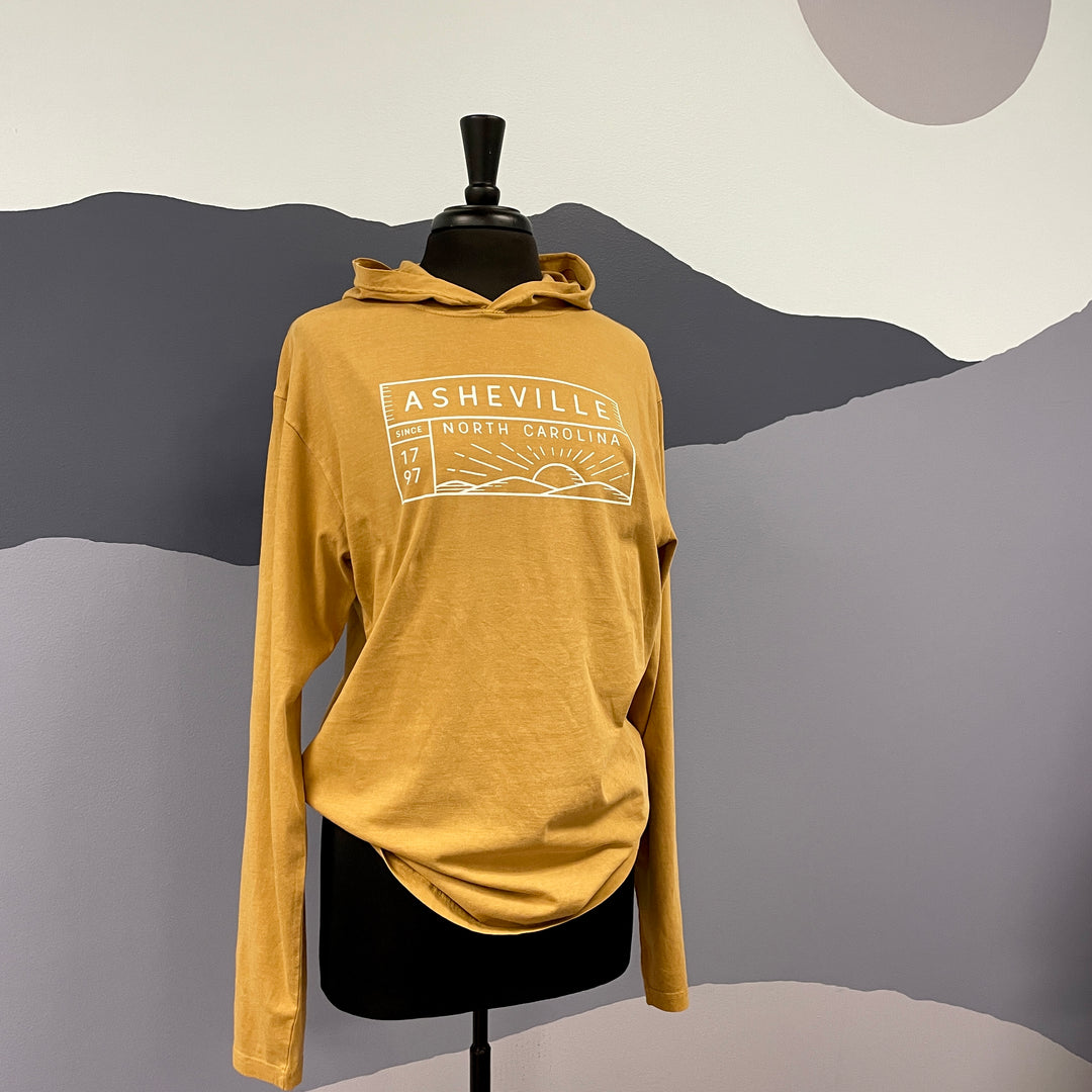 'Asheville Sunrise' Hooded Long Sleeve Top
