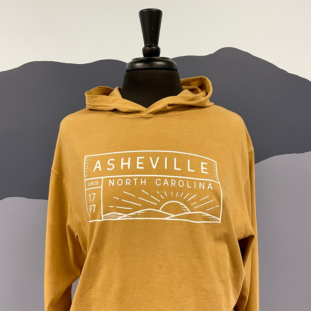 'Asheville Sunrise' Hooded Long Sleeve Top