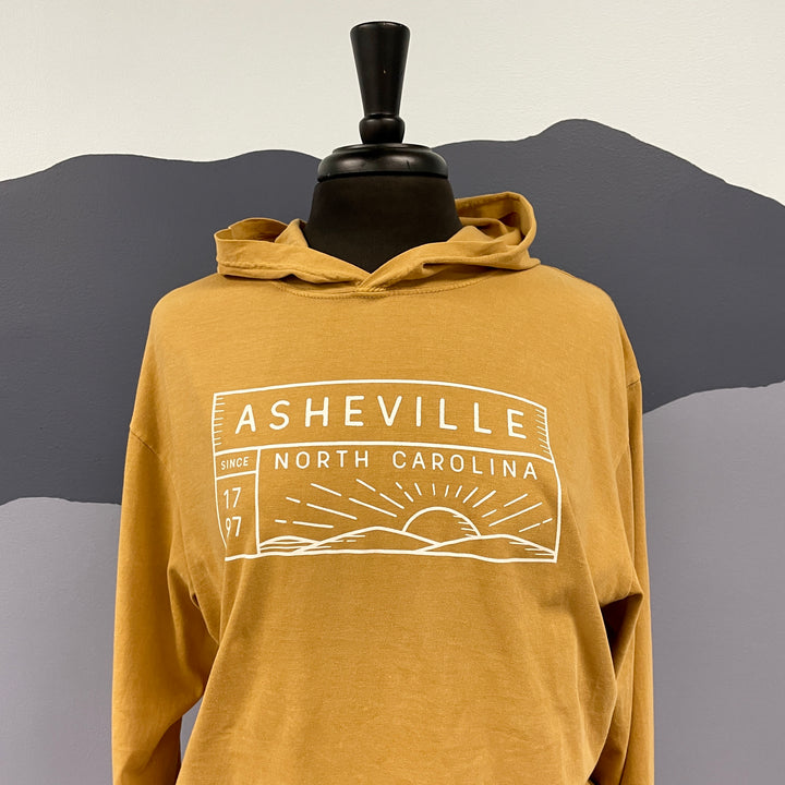 'Asheville Sunrise' Hooded Long Sleeve Top