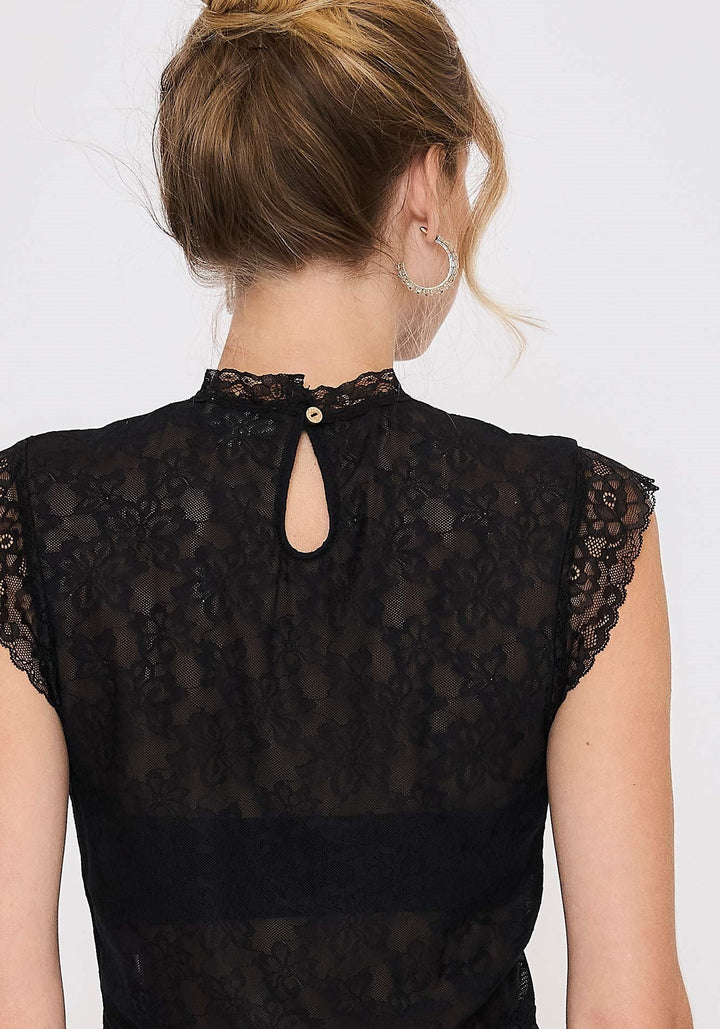 Sleeveless Floral lace Top