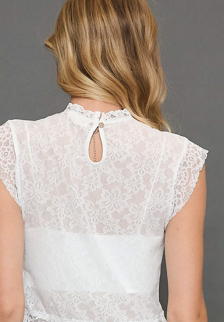 Sleeveless Floral lace Top