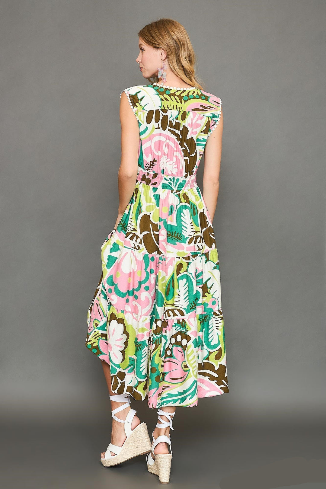 Scallop Trim Midi Dress