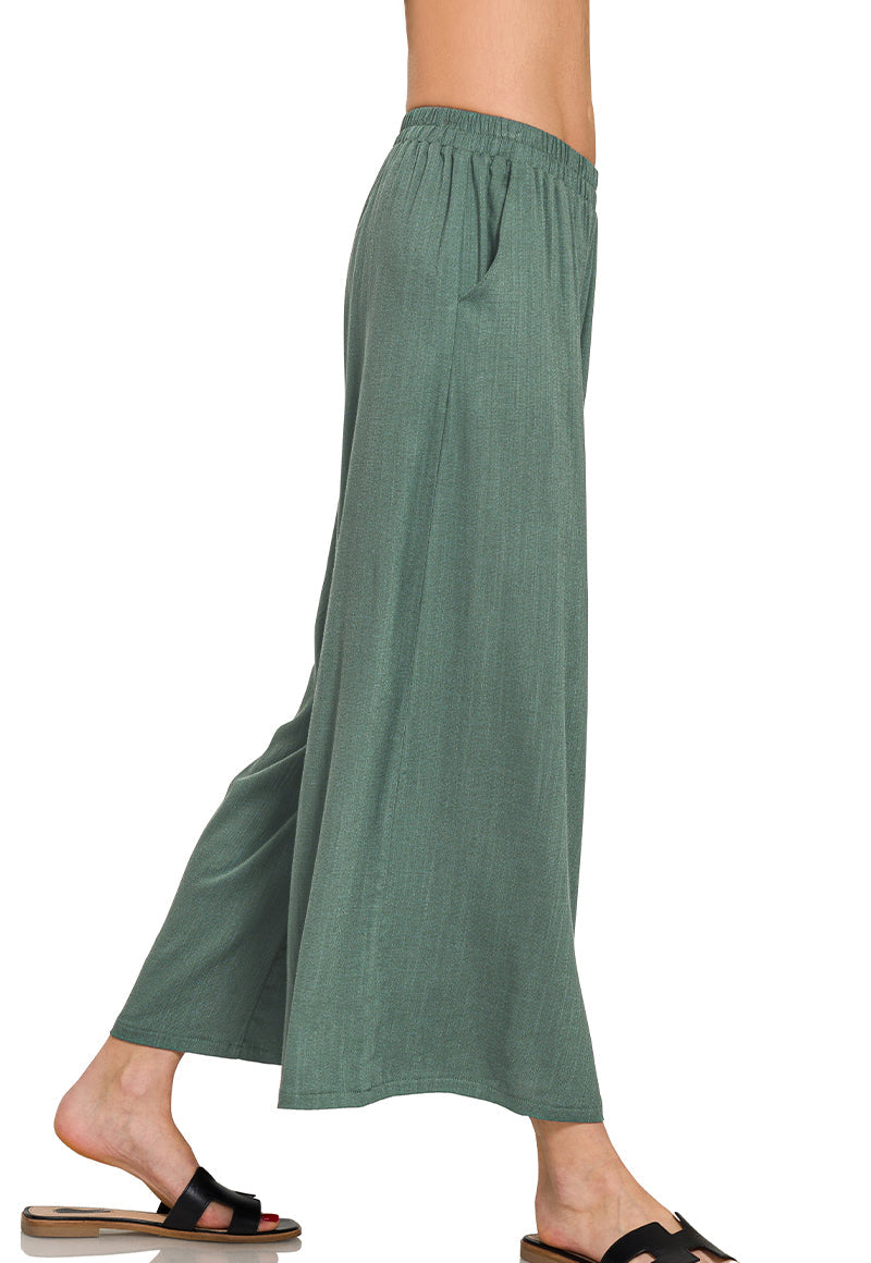 Wide Leg Capri Pants