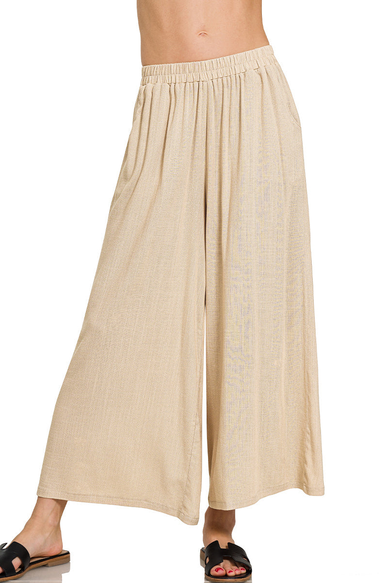 Wide Leg Capri Pants