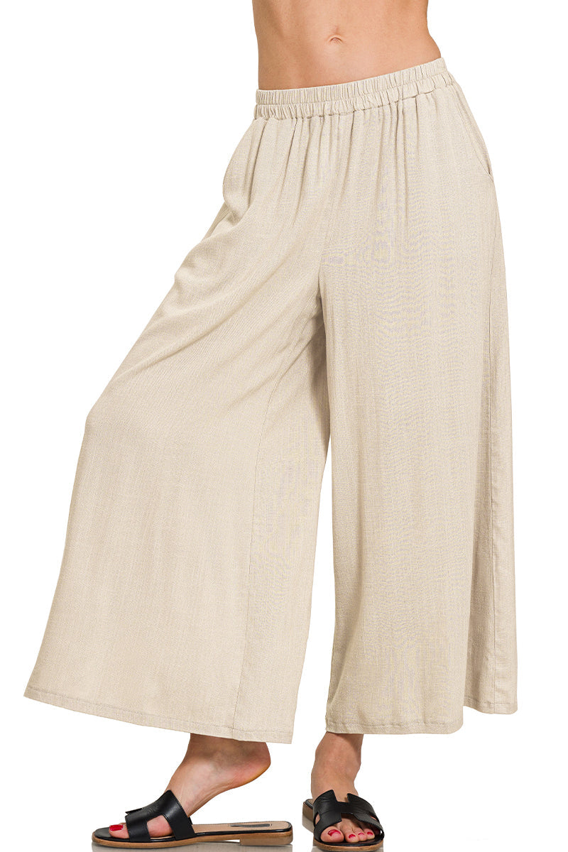 Wide Leg Capri Pants