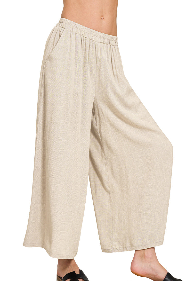 Wide Leg Capri Pants