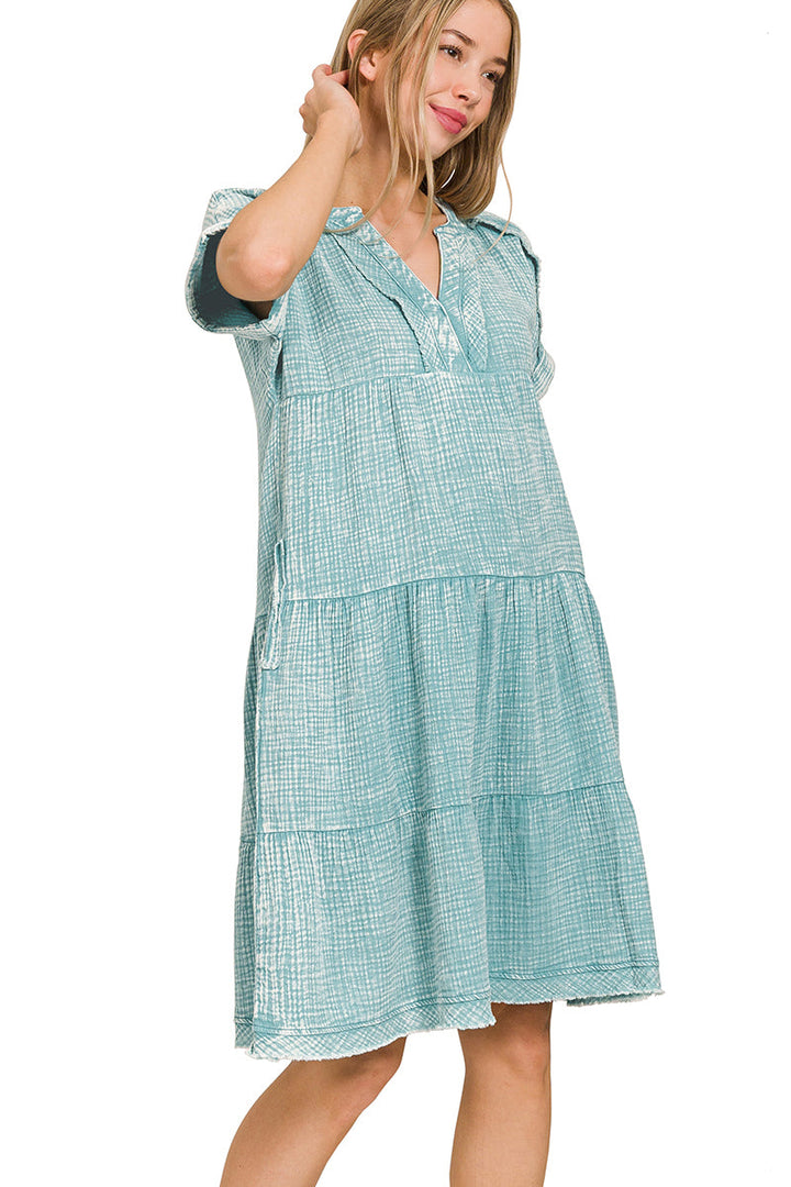 Mineral Washed Gauze Dress