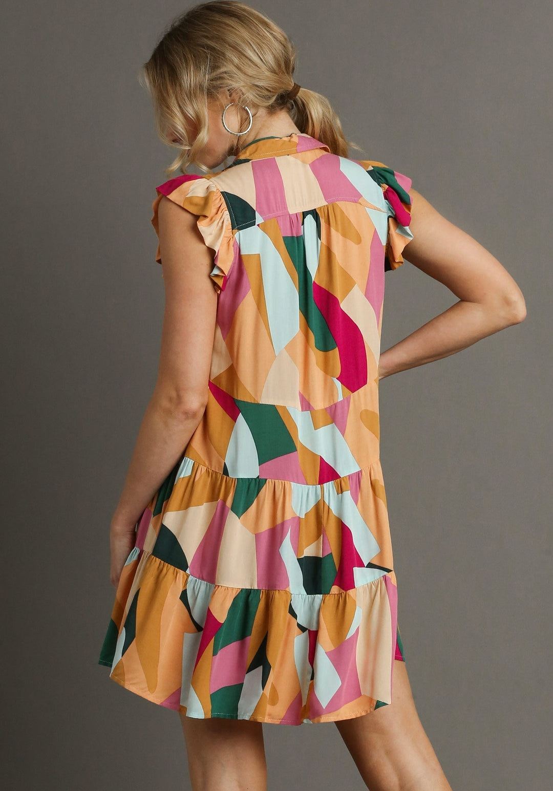 Abstract Print Mini Dress