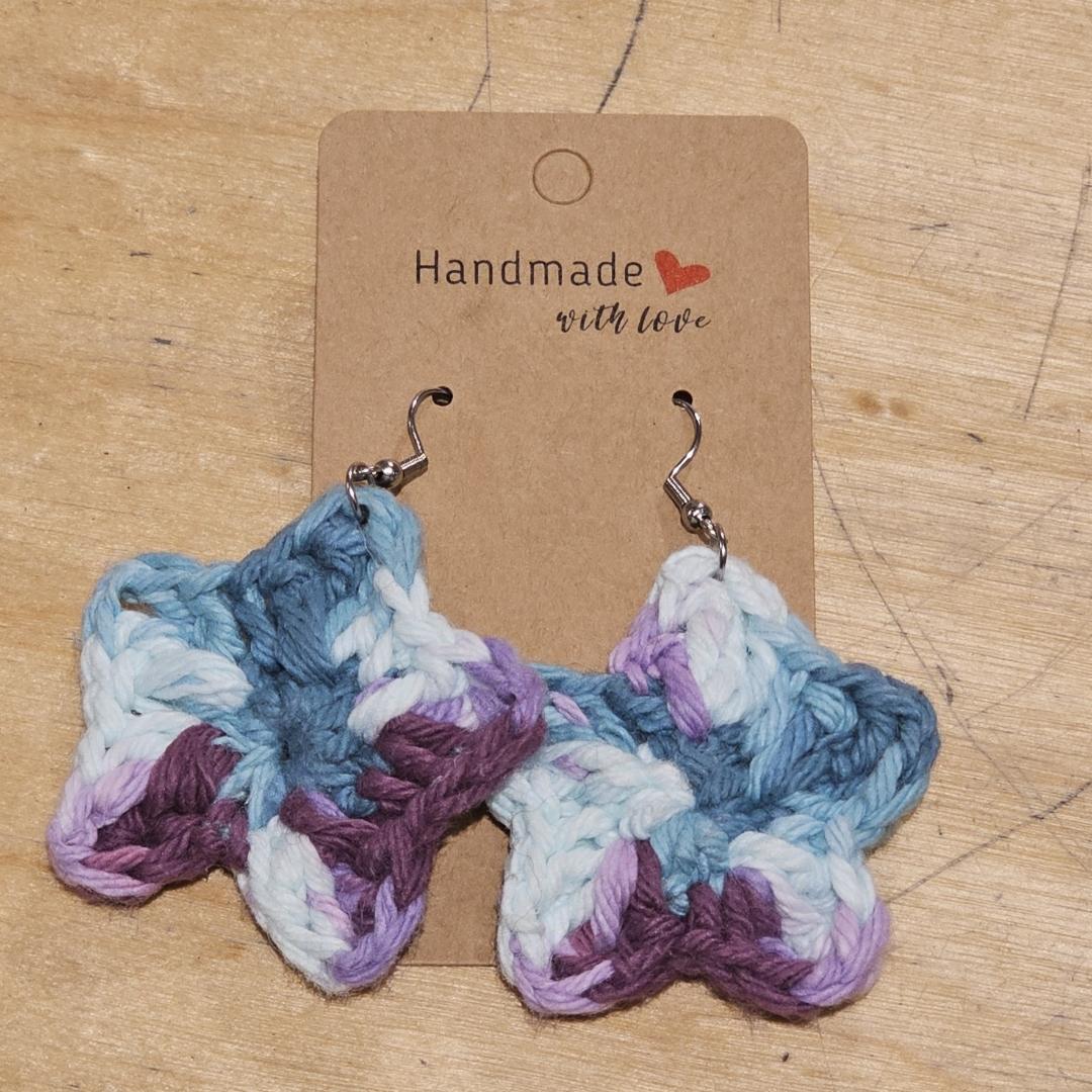 Handcrafted Crochet Star Earrings