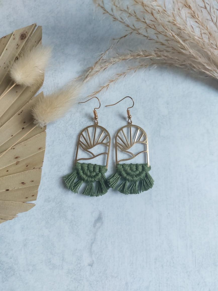 Macramé Mountain Sunrise Earrings