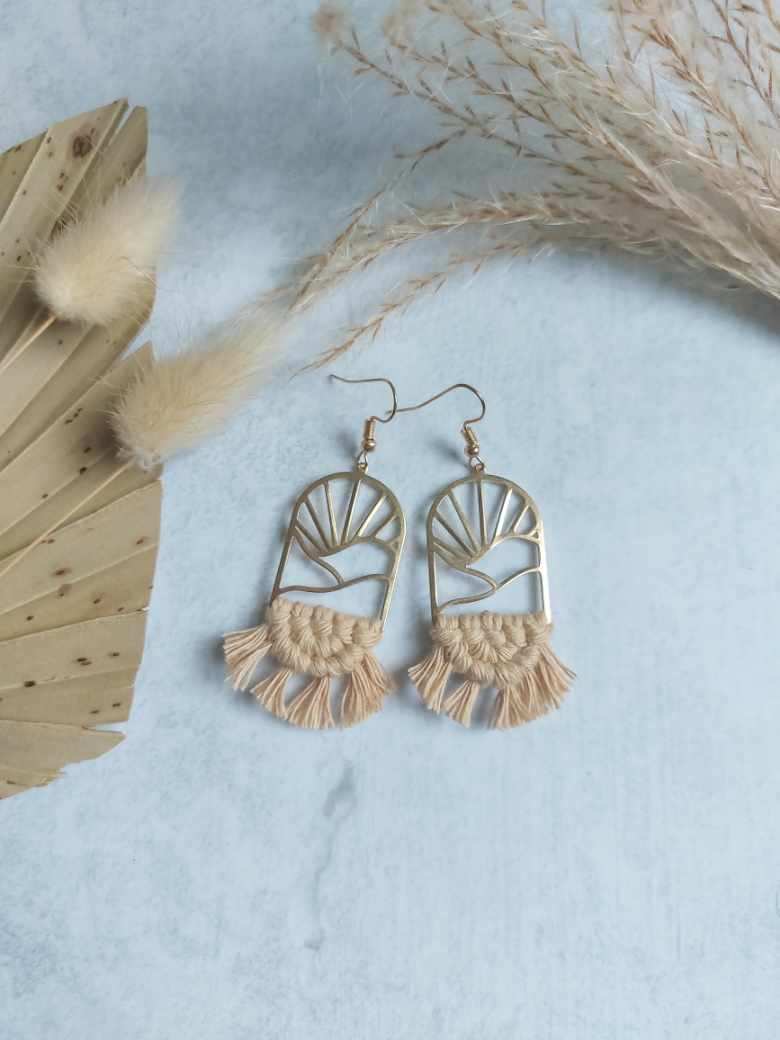 Macramé Mountain Sunrise Earrings