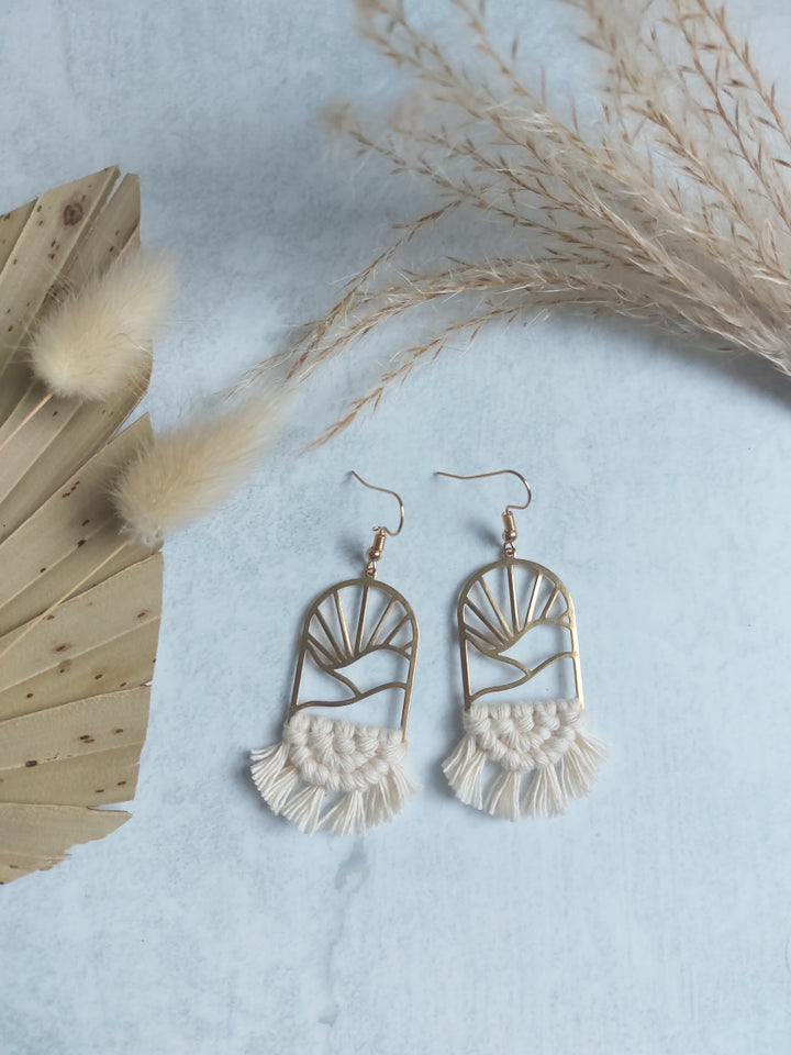 Macramé Mountain Sunrise Earrings