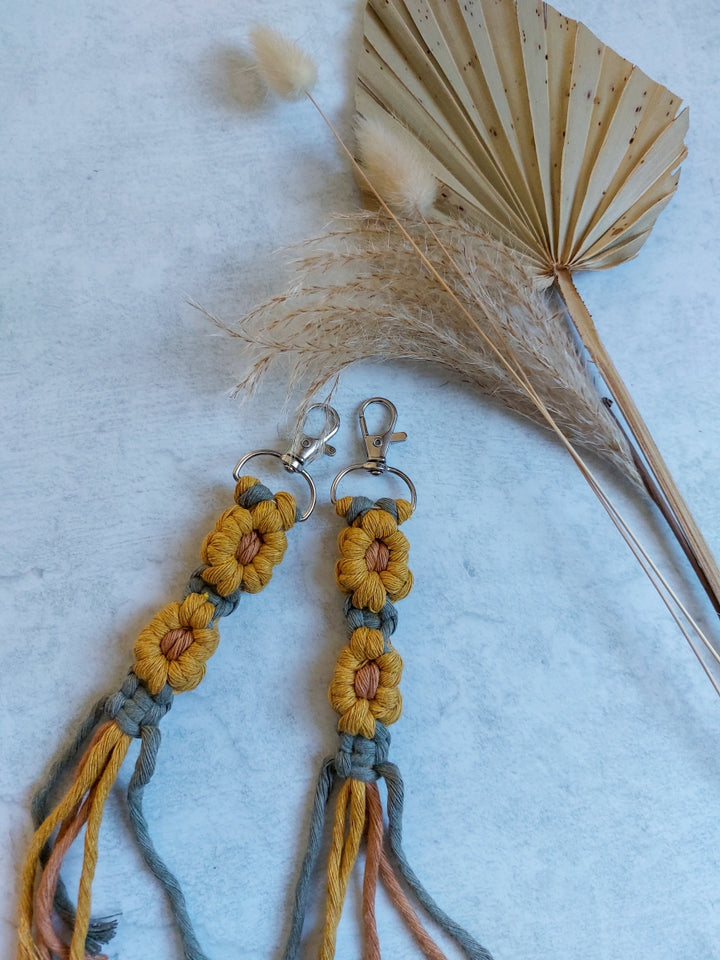 Handmade Knotted Flower Keychain