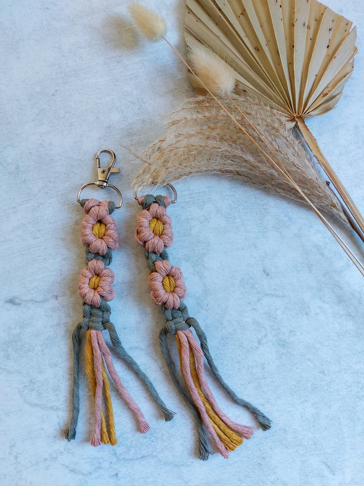 Handmade Knotted Flower Keychain