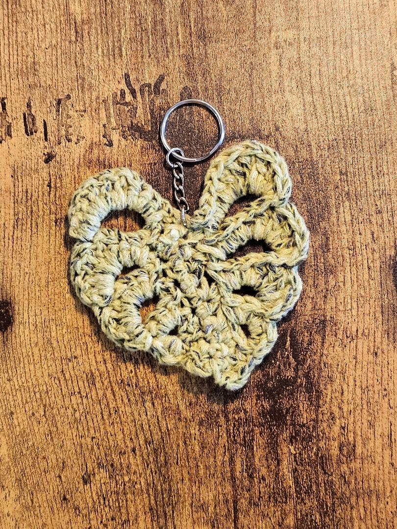Crochet Monstera Leaf Keychain