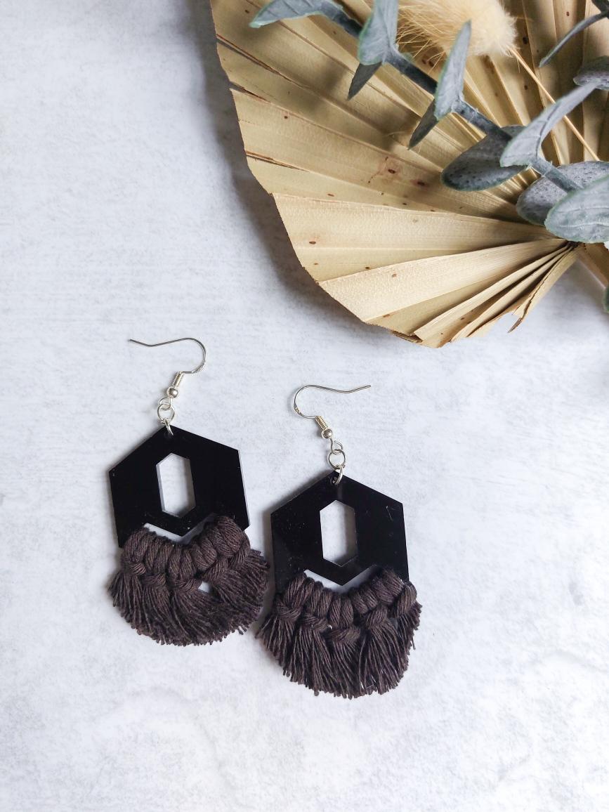 Blackout Macramé Earrings