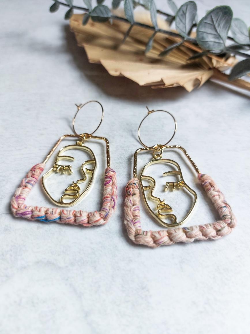 Macramé Boho Face Earrings