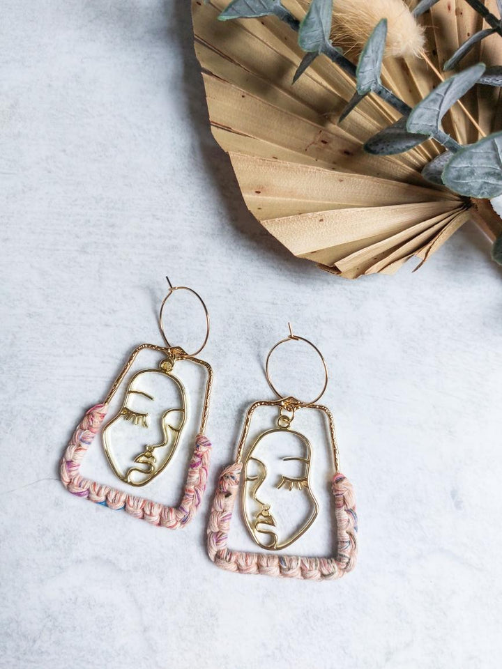 Macramé Boho Face Earrings