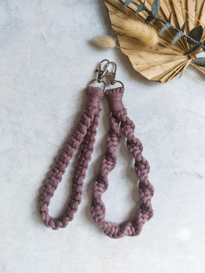 Handcrafted Macramé Wristlet - Silver Clasp