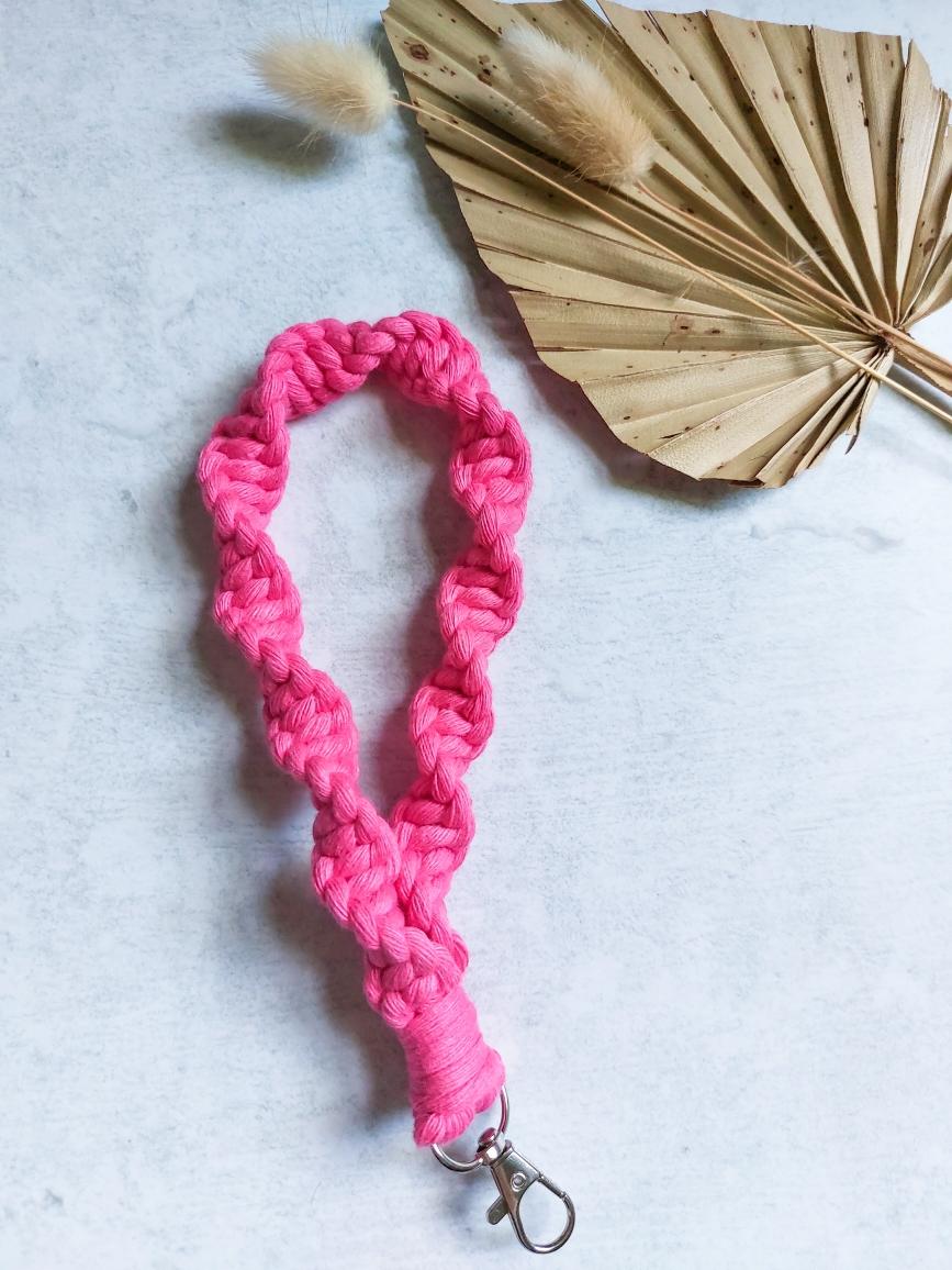 Handcrafted Macramé Wristlet - Silver Clasp