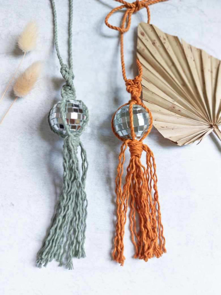 Disco Ball Macramé Charm
