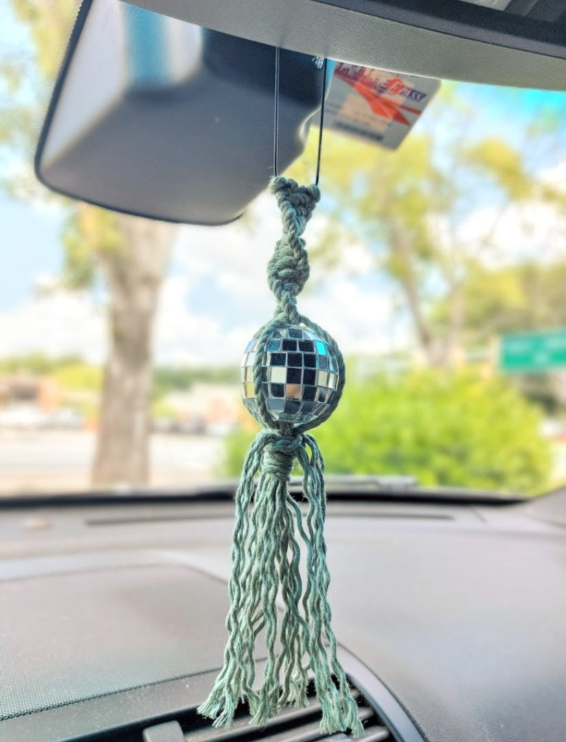 Disco Ball Macramé Charm